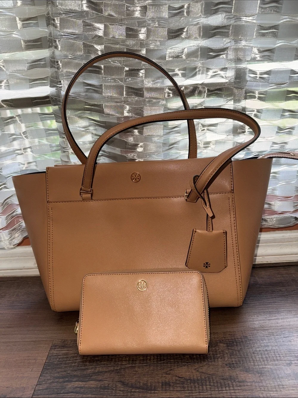 Tory Burch Parker Small Leather Tote & Matching Wallet Set